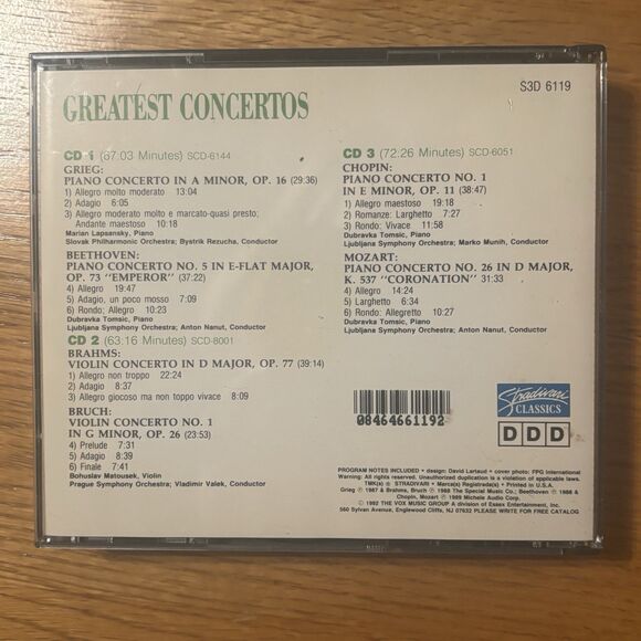 Greatest Concertos 3 CD Set Treasury Great Classics Stradivari Classics S3D 6119 - Picture 3 of 7